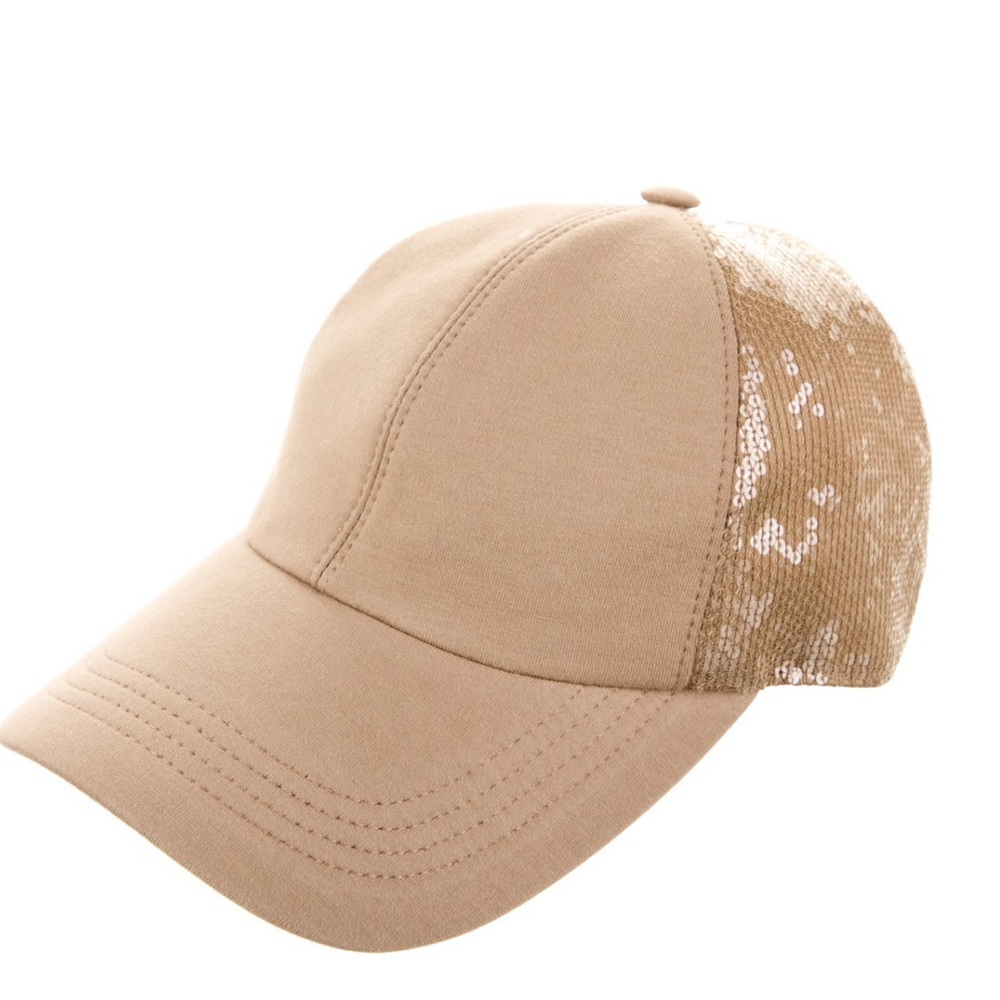 Brunello Cucinelli Beige sequin-embellished baseball cap NWT